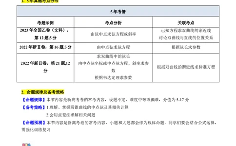 第11讲圆锥曲线中的中点弦问题（高阶拓展、竞赛适用）（教师版）_02高考数学_2025年新高考资料_一轮复习_备战2025年高考数学一轮复习考点帮_第二部分专项讲义_第八章平面解析几何