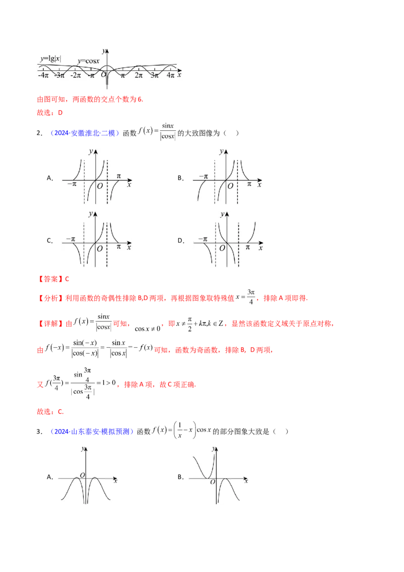 第05讲函数的图象（教师版）_02高考数学_2025年新高考资料_一轮复习_备战2025年高考数学一轮复习考点帮_备战2025年高考数学一轮复习考点帮（新高考通用）（完结）_第二部分专项讲义