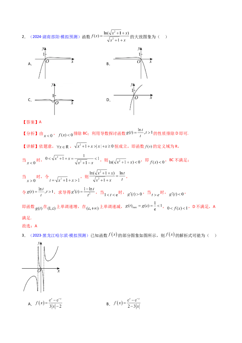 第05讲函数的图象（教师版）_02高考数学_2025年新高考资料_一轮复习_备战2025年高考数学一轮复习考点帮_备战2025年高考数学一轮复习考点帮（新高考通用）（完结）_第二部分专项讲义