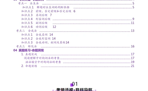 第07讲构词法（讲义）（解析版）_03高考英语_新高考复习资料_2025年新高考复习_2025年高考英语一轮复习讲练测（新教材新高考，含2024年高考真题）_词汇