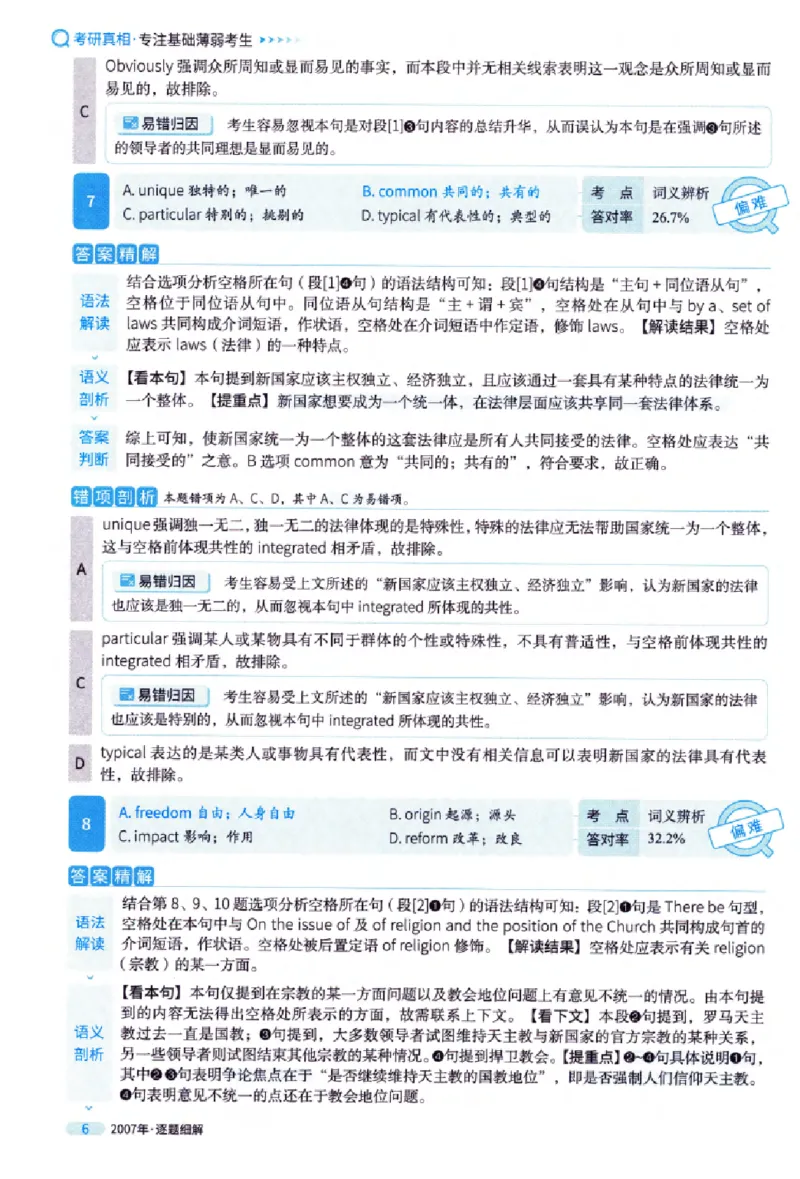 真题解析篇（一）逐题细解英语(一)2007-2016_27考研真题_考研英语一、二真题+解析（1994-2026）_02.考研真相_2027《考研真相》（英一）