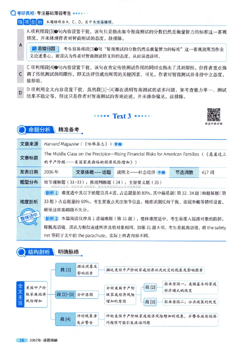 真题解析篇（一）逐题细解英语(一)2007-2016_27考研真题_考研英语一、二真题+解析（1994-2026）_02.考研真相_2027《考研真相》（英一）