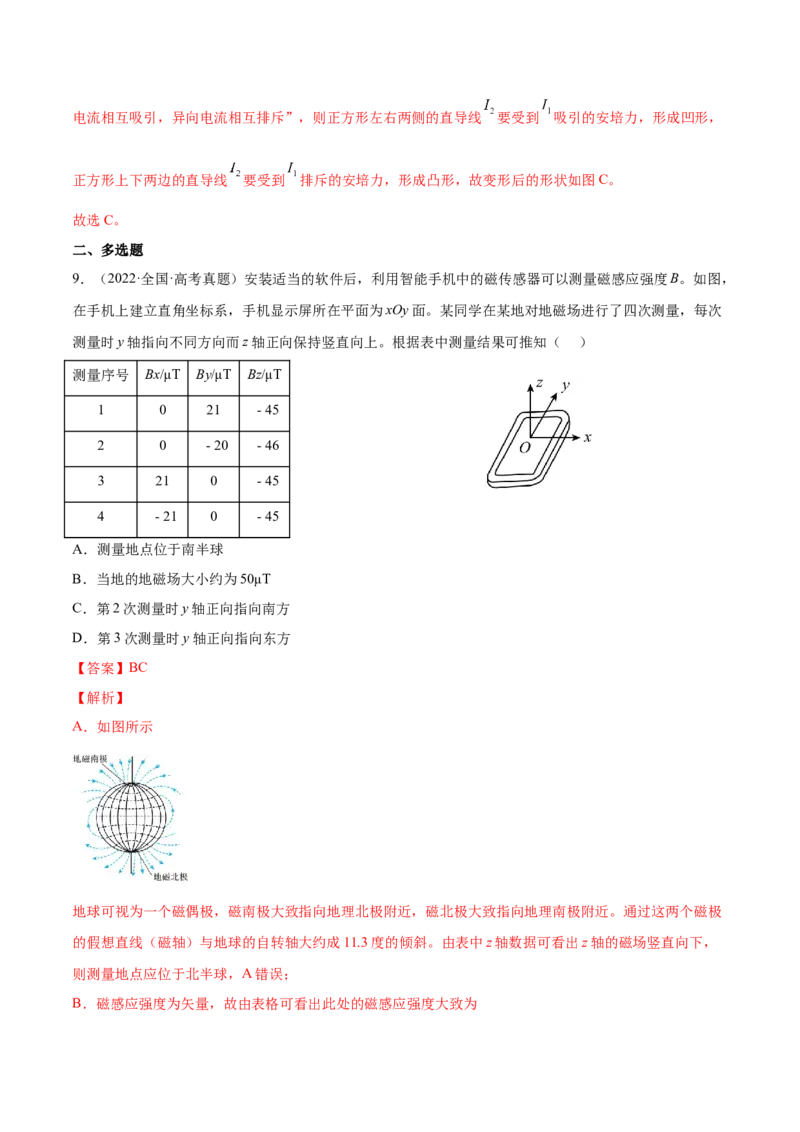 10.1磁场的描述及安培力（练）--2023年高考物理一轮复习讲练测（全国通用）（解析版）_04高考物理_通用版（老高考）复习资料_2023年复习资料_一轮复习