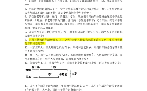小学数学奥数测试题-年龄问题_2015人教版_奥数专题合集_H003小学奥数培训班课程+习题_1-6年级上下册奥数