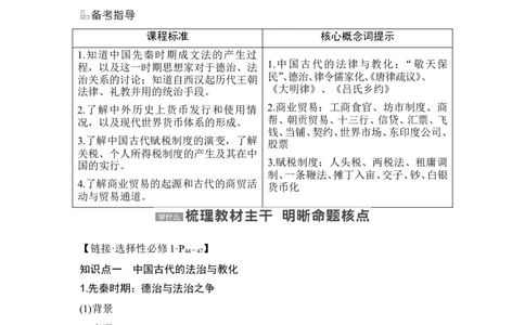第11讲　中国古代的法治教化、商业贸易及货币与赋税制度_07高考历史_2024年新高考资料_1.2024一轮复习_2024年高考历史一轮复习讲义（部编版）_赠1套word版补充习题库_第一部分　中国古代史