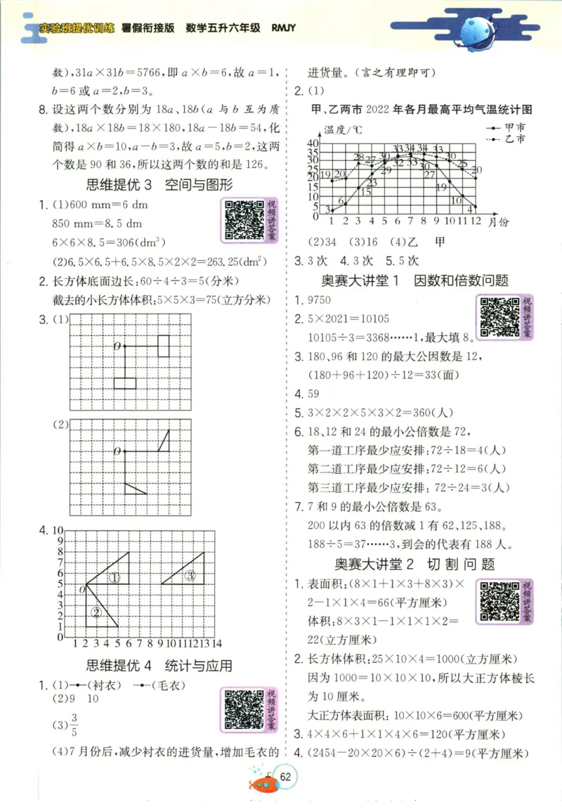 实验班暑假衔接五升六数学人教版_decrypted_小学教辅2026新版+暑假衔接_2025秋《实验班暑假衔接》语文数学英语（1-6年级多版本）_实验班暑假衔接人教版数学