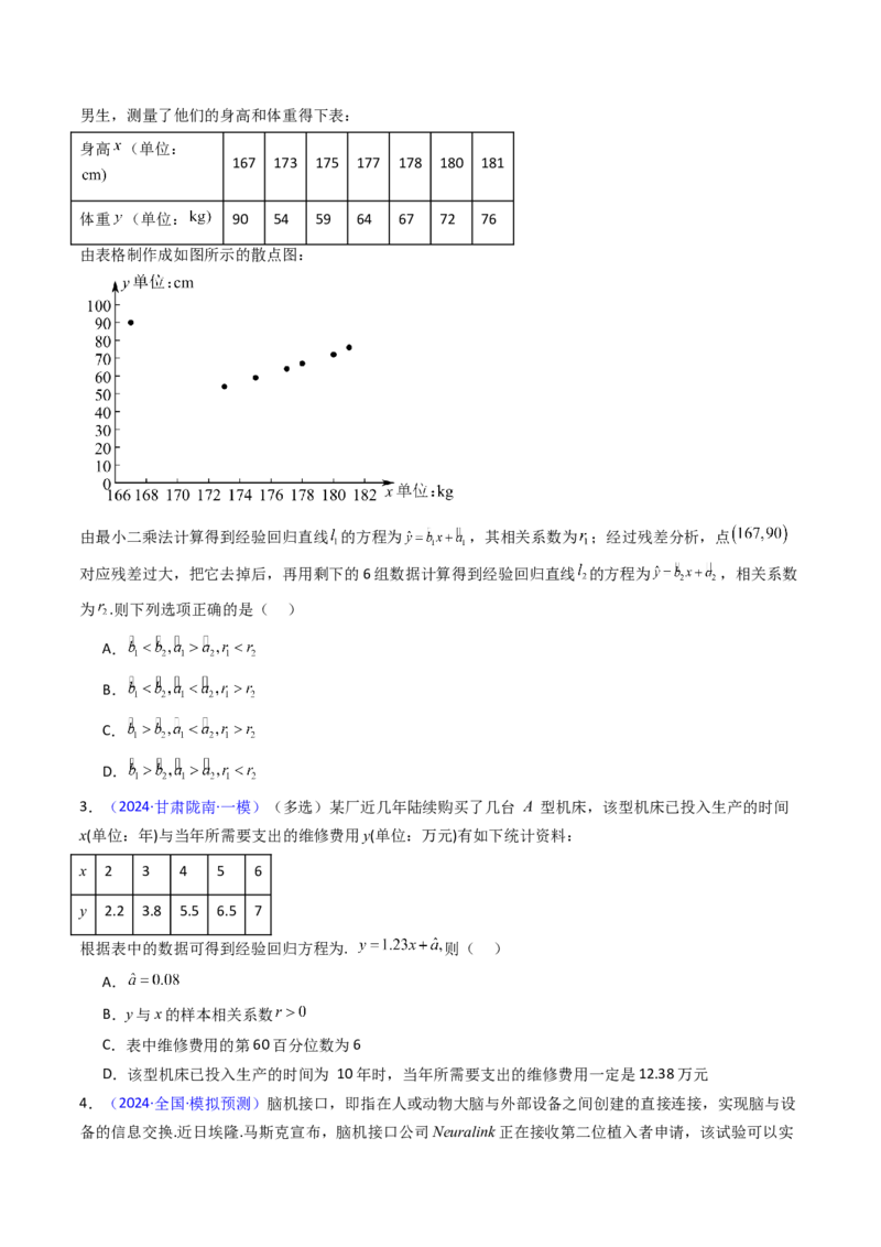 第09讲统计与统计案例（学生版）_02高考数学_2025年新高考资料_一轮复习_备战2025年高考数学一轮复习考点帮_备战2025年高考数学一轮复习考点帮（新高考通用）（完结）