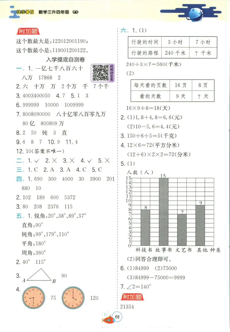 实验班暑假衔接三升四数学青岛版h_decrypted_小学教辅2026新版+暑假衔接_2025秋《实验班暑假衔接》语文数学英语（1-6年级多版本）_实验班暑假衔接青岛版数学