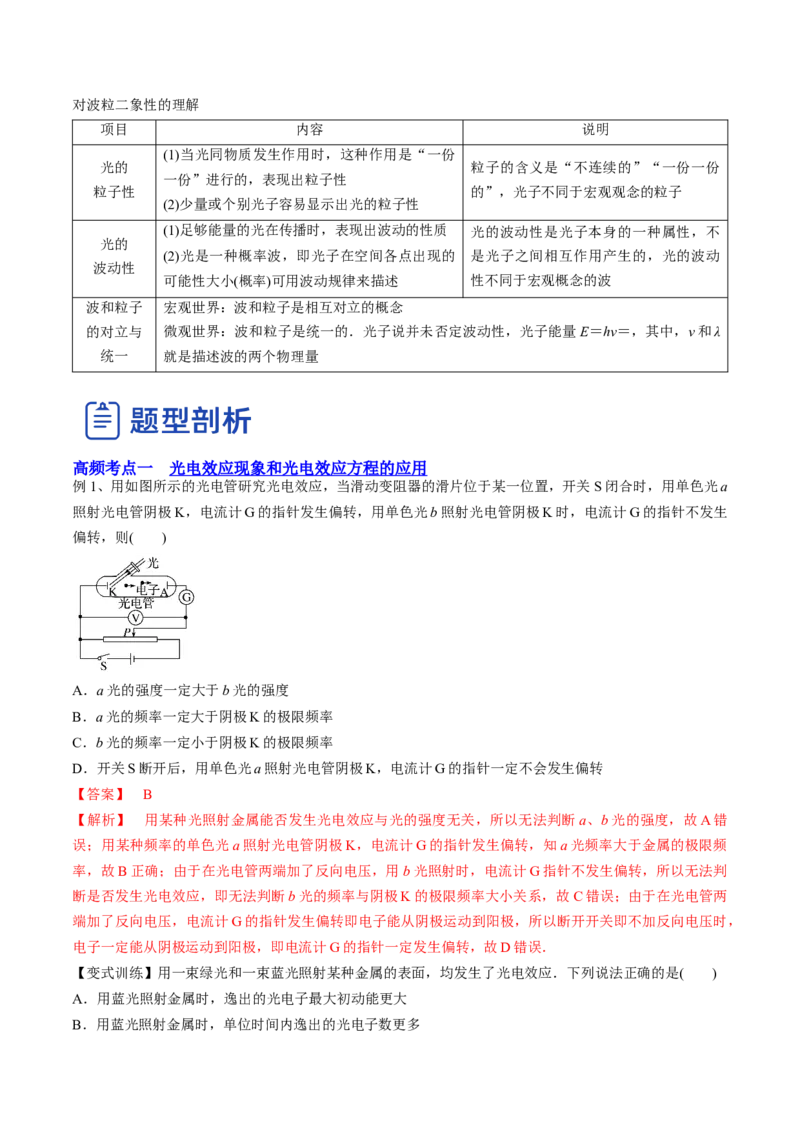 13.1光电效应（讲）--2023年高考物理一轮复习讲练测（全国通用）（解析版）_04高考物理_通用版（老高考）复习资料_2023年复习资料_一轮复习_2023年高考物理一轮复习讲练测（全国通用）