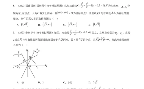 第06讲双曲线及其性质（练习）（原卷版）_02高考数学_新高考复习资料_2024年新高考资料_一轮复习资料_完2024年高考数学一轮复习讲练测(课件+讲义+练习)（新高考）
