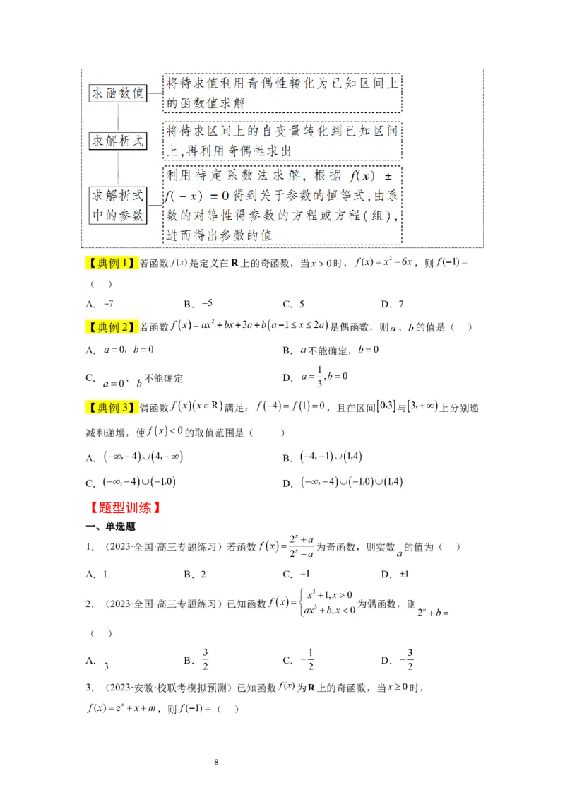 第08讲函数的基本性质Ⅱ-奇偶性、周期性和对称性（精讲）一轮复习讲义2024年高考数学高频考点题型归纳与方法总结（新高考通用）原卷版_02高考数学_新高考复习资料_一轮复习资料