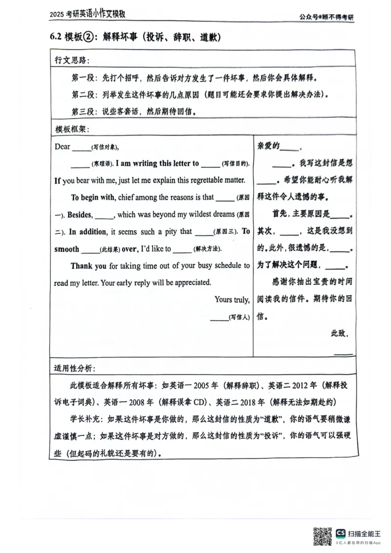 2025顾不得英语一作文模版&mdash;小作文_考研英语+作文模板_考研英语作文模版_1.顾不得_英语一