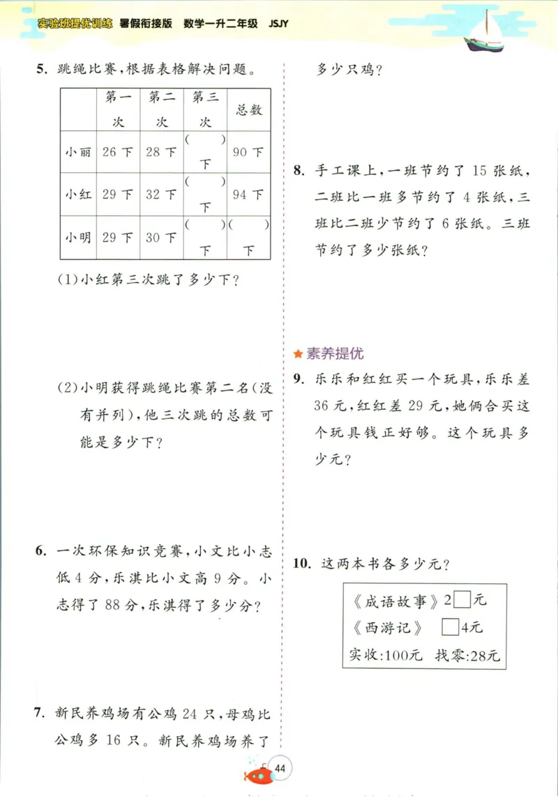 实验班暑假衔接一升二数学苏教版h_decrypted_小学教辅2026新版+暑假衔接_2025秋《实验班暑假衔接》语文数学英语（1-6年级多版本）_实验班暑假衔接苏教版数学