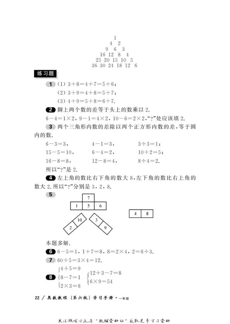 奥数教程&middot;一年级学习手册_奥数专题合集_H007奥数类教辅汇总PDF_1~12年级奥数教程