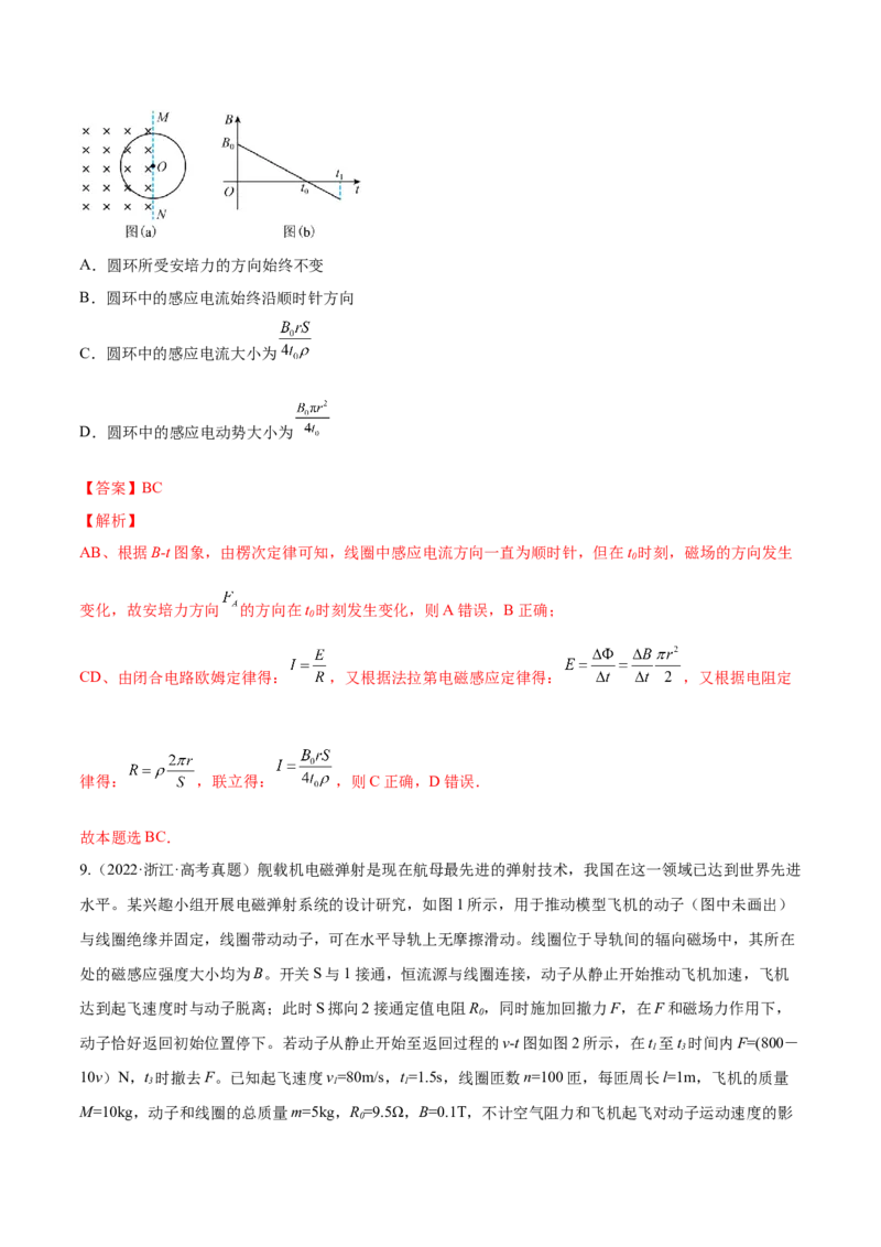 11.3电磁感应的电路、图像及动力学问（练）--2023年高考物理一轮复习讲练测（全国通用）（解析版）_04高考物理_通用版（老高考）复习资料_2023年复习资料_一轮复习