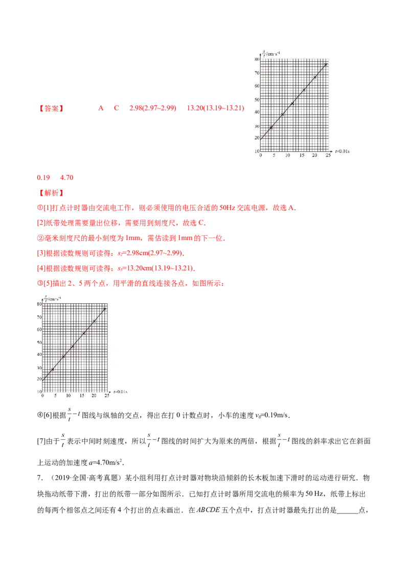 1.4：实验一：研究匀变速直线运动（练）--2023年高考物理一轮复习讲练测（全国通用）（解析版）_04高考物理_通用版（老高考）复习资料_2023年复习资料_一轮复习