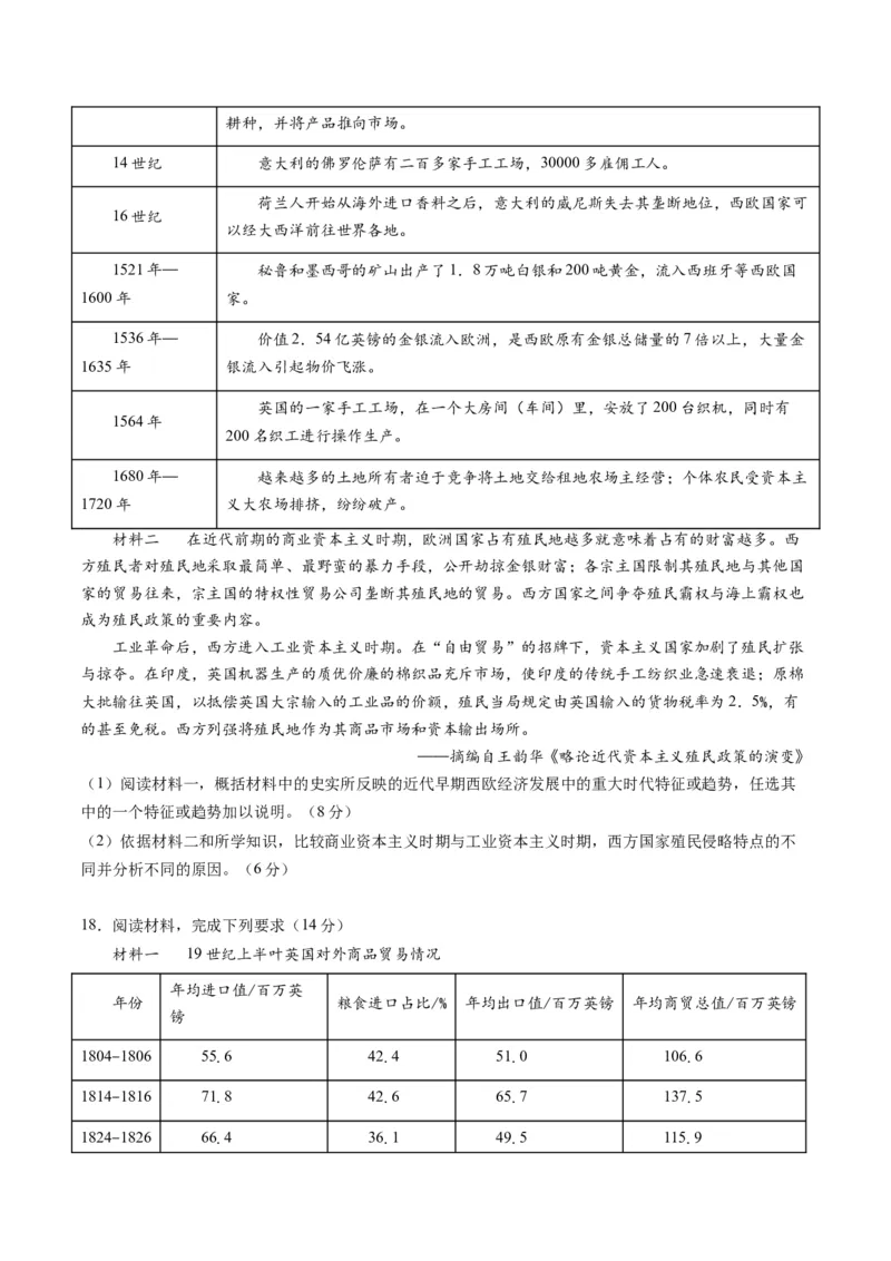 第09讲从分散到整体&mdash;&mdash;工业革命与全球联系的建立与发展（练习）（原卷版）_07高考历史_2024年新高考资料_2.2024二轮复习_2024年高考历史二轮复习讲练测（新教材新高考）