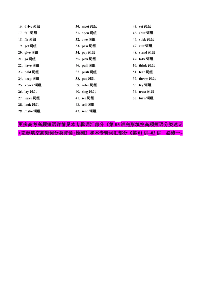 第05讲动词和动词短语（讲义）（解析版）_03高考英语_新高考复习资料_2025年新高考复习_2025年高考英语一轮复习讲练测（新教材新高考，含2024年高考真题）_语法