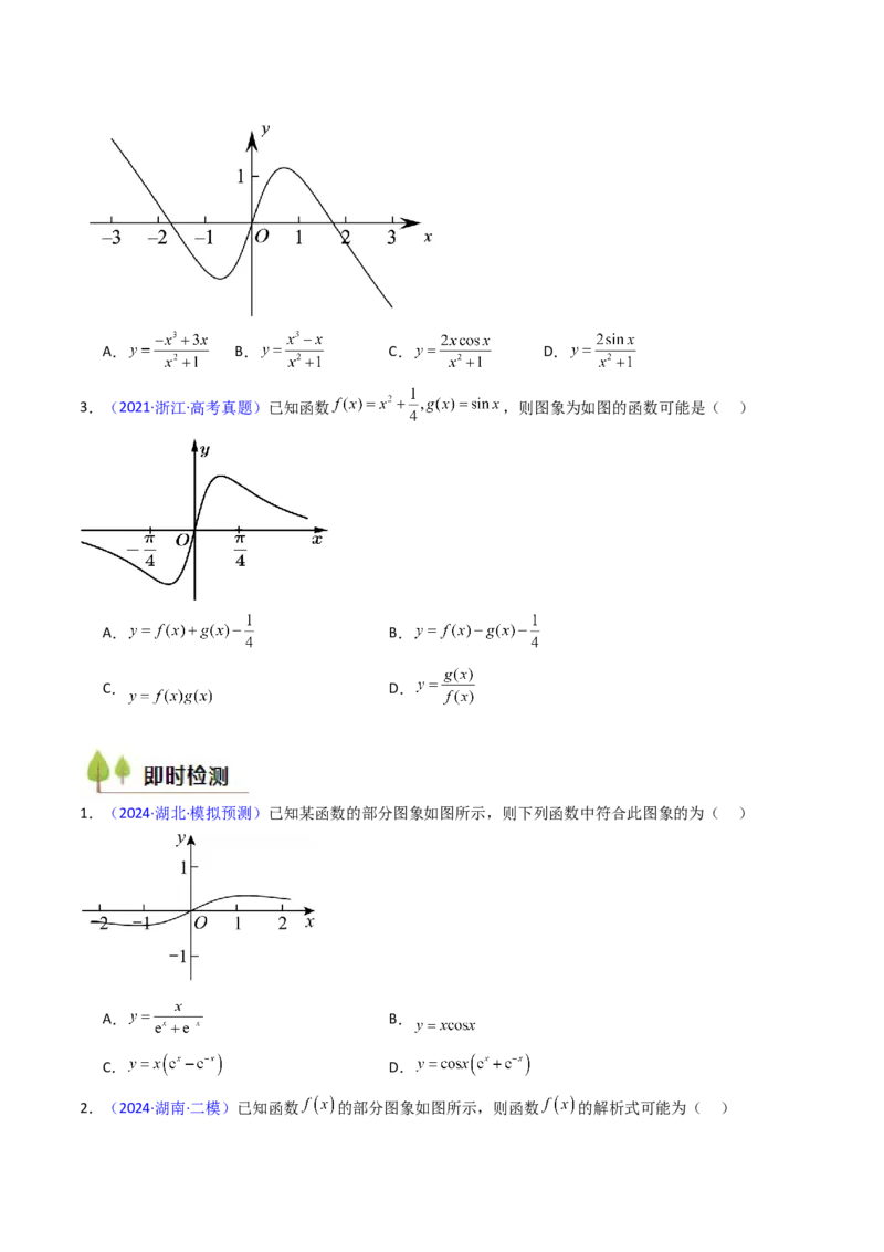 第05讲函数的图象（学生版）_2025年新高考资料_一轮复习_备战2025年高考数学一轮复习考点帮_备战2025年高考数学一轮复习考点帮（新高考通用）（完结）_第二部分专项讲义