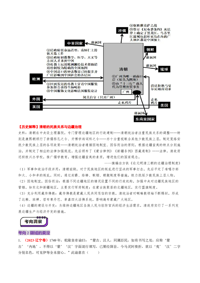 第08讲从明朝建立到清军入关和清朝前中期的鼎盛与危机（讲义）（原卷版）_07高考历史_2025年新高考资料_一轮复习_2025年高考历史一轮复习讲练测（新教材新高考）