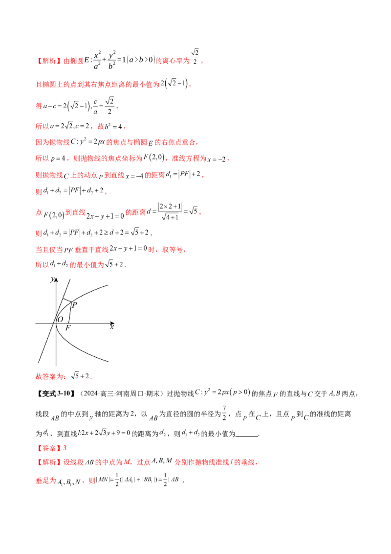 第07讲抛物线及其性质（八大题型）（讲义）（解析版）_2025年新高考资料_一轮复习_2025年高考数学一轮复习讲练测（新教材新高考，含2024高考真题）_第八章平面解析几何