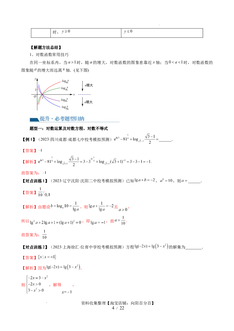 第05讲对数与对数函数（五大题型）（讲义）（解析版）_02高考数学_新高考复习资料_2024年新高考资料_一轮复习资料_完2024年高考数学一轮复习讲练测(课件+讲义+练习)（新高考）
