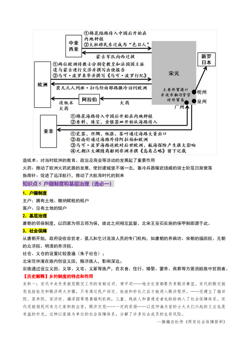 第06讲两宋的政治和军事及辽夏金元的统治（讲义）（原卷版）_07高考历史_2025年新高考资料_一轮复习_2025年高考历史一轮复习讲练测（新教材新高考）（完结）_讲义+练习