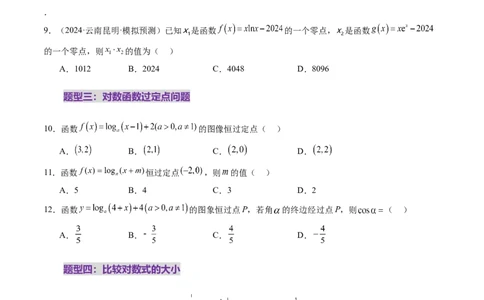第05讲对数与对数函数（八大题型）（练习）（原卷版）_02高考数学_新高考复习资料_2025年新高考复习_2025年高考数学一轮复习讲练测（新教材新高考，含2024高考真题）