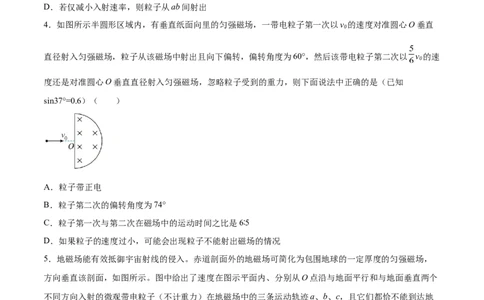 10.2磁场对运动电荷的作用（练）--2023年高考物理一轮复习讲练测（全国通用）（原卷版）_04高考物理_通用版（老高考）复习资料_2023年复习资料_一轮复习