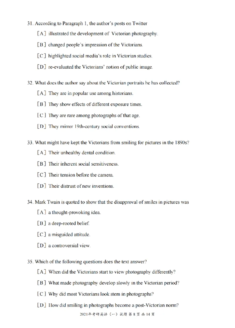 2021年考研英语一真题可复制搜索查词_考研真题_x_英语一真题+解析［80-25］_英语一2010-2024真题及解析_2010-2024考研英语一真题（PDF）