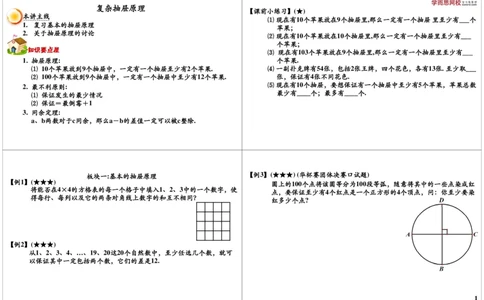 复杂抽屉原理_奥数专题合集_H004五年级奥数年卡竞赛班60讲张新刚mp4+pdf_第12讲复杂抽屉原理