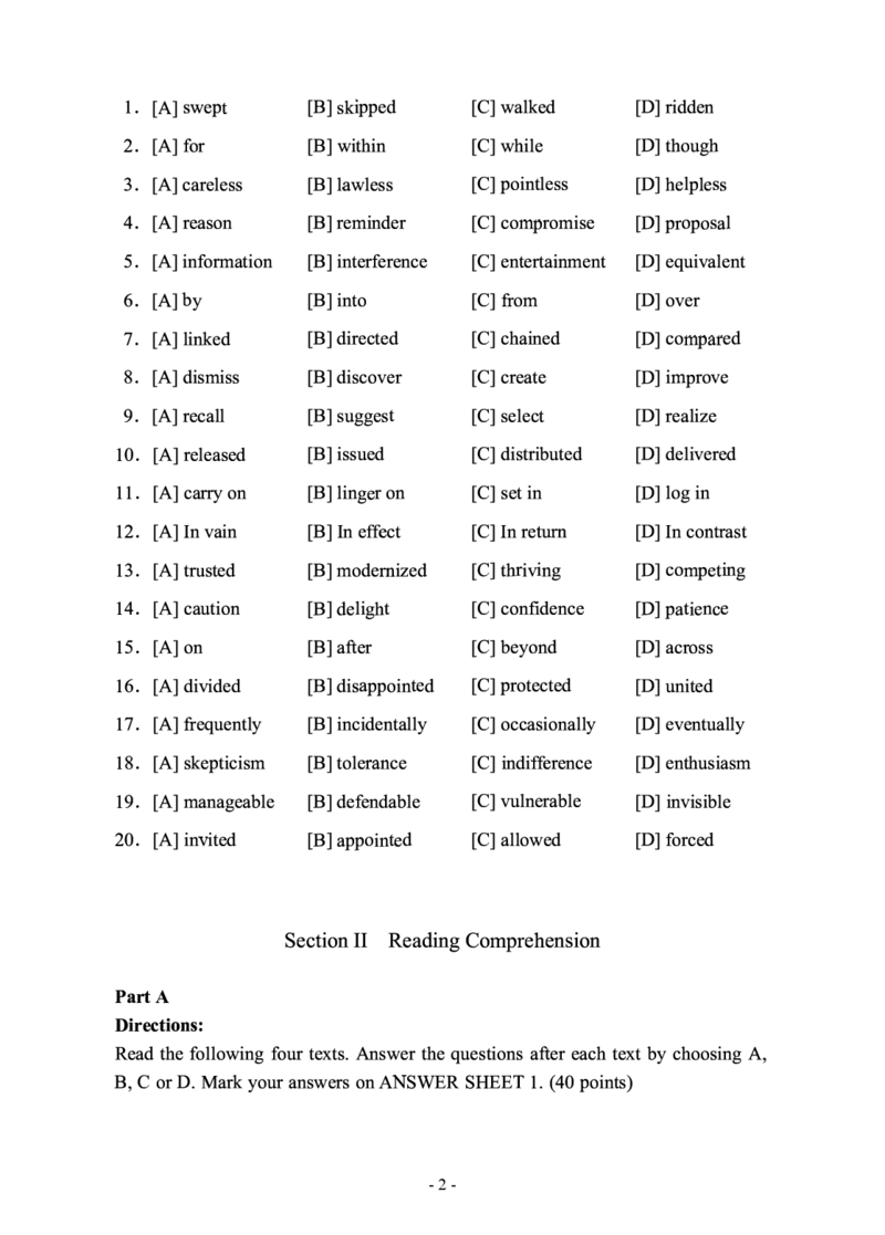 2011年考研英语二真题_考研英语+作文模板_2.1980-2025考研英二真题+解析_03、2010-2024年考研英语真题+解析_2010-2024年考研英语二真题
