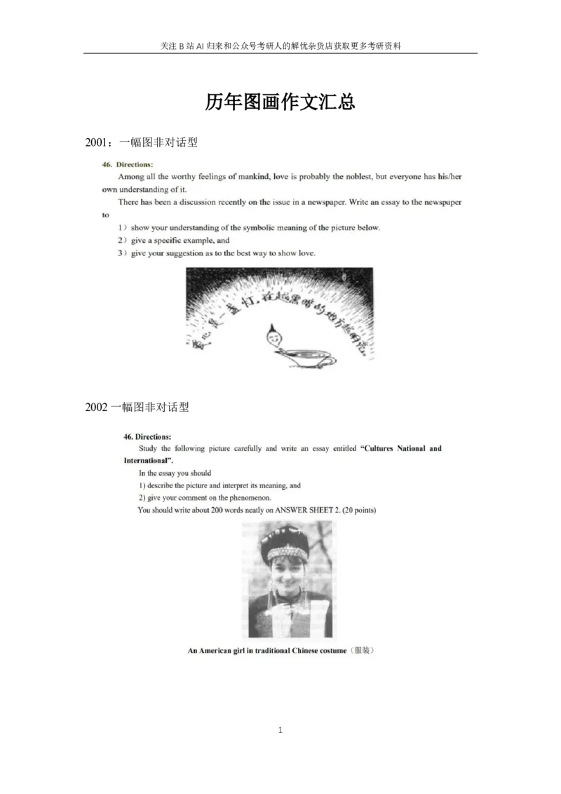 附件1.历年图画、图表作文题目汇总_考研英语+作文模板_考研英语作文模版_历年真题_ai归来_英语一