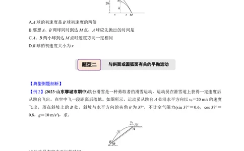 第11讲抛体运动四大题型（举一反三）（原卷版）_03高考英语_2025年新高考资料_二轮复习_01高考语文等多个文件_备战2025年高考物理举一反三系列（新高考通用）