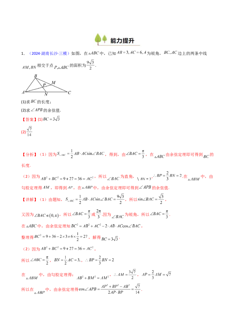 第10讲图形类解三角形综合（教师版）_2025年新高考资料_一轮复习_备战2025年高考数学一轮复习考点帮_备战2025年高考数学一轮复习考点帮（新高考通用）（完结）_第二部分专项讲义