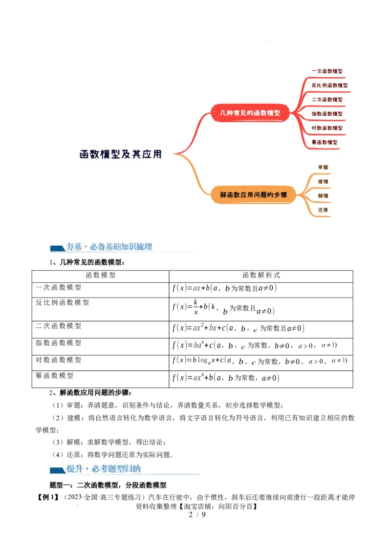 第08讲函数模型及其应用（五大题型）（讲义）（原卷版）_02高考数学_新高考复习资料_2024年新高考资料_一轮复习资料_完2024年高考数学一轮复习讲练测(课件+讲义+练习)（新高考）