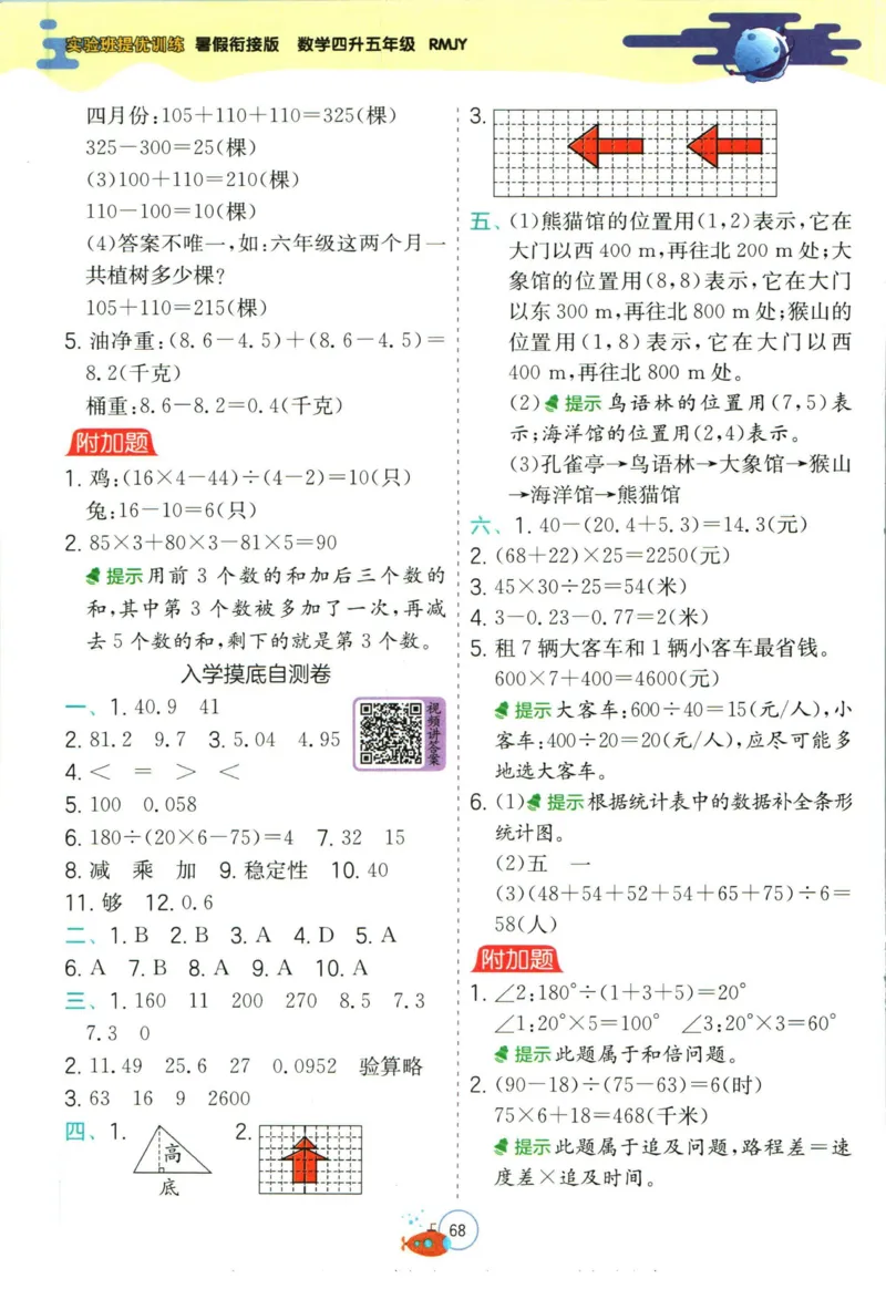 实验班暑假衔接四升五数学人教版_decrypted_小学教辅2026新版+暑假衔接_2025秋《实验班暑假衔接》语文数学英语（1-6年级多版本）_实验班暑假衔接人教版数学