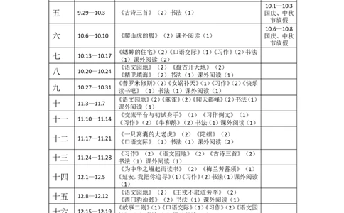 四年级语文上册教学进度表_25秋1-6年级语文上册课件教案_25秋统编版语文四年级上册_统编版语文四年级上册教学资源包（25秋七彩课堂）_教学进度表与教材分析