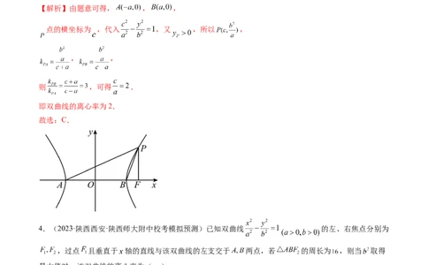 第06讲双曲线及其性质（练习）（解析版）_02高考数学_新高考复习资料_2024年新高考资料_一轮复习资料_完2024年高考数学一轮复习讲练测(课件+讲义+练习)（新高考）