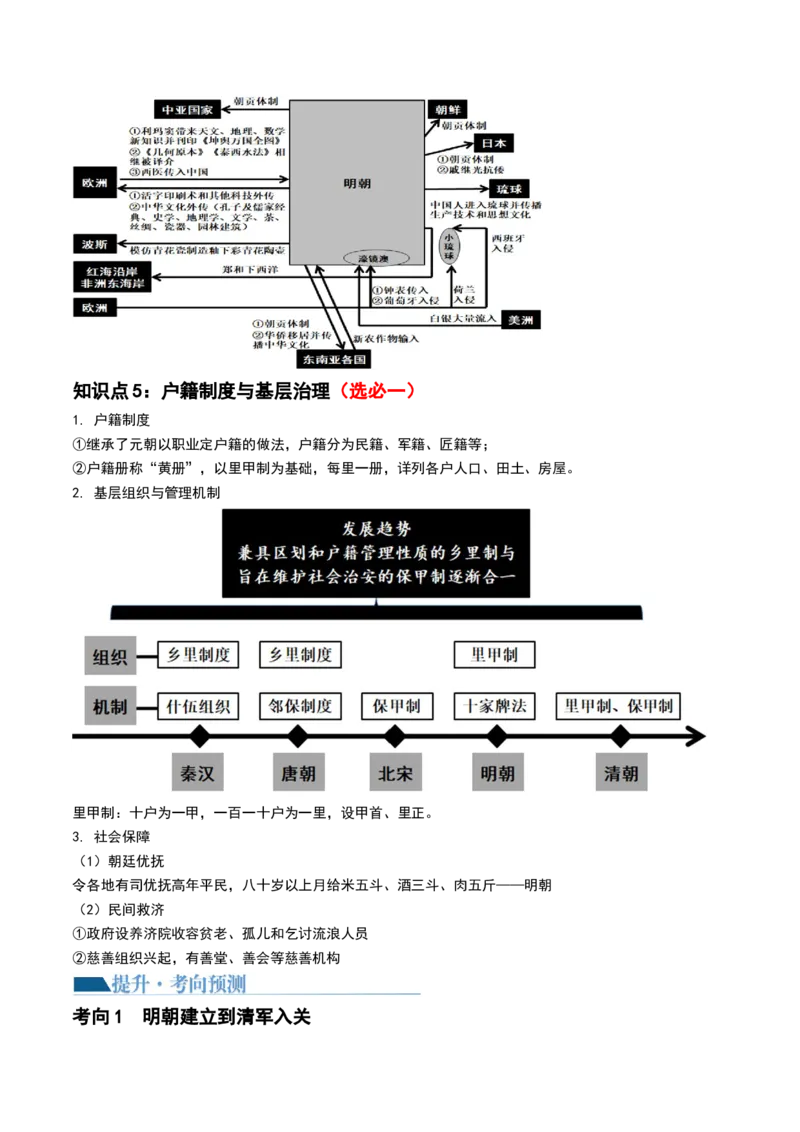 第08讲从明朝建立到清军入关和清朝前中期的鼎盛与危机（解析版）_07高考历史_2024年新高考资料_1.2024一轮复习_2024年高考历史一轮复习讲练测（新教材新高考）_810