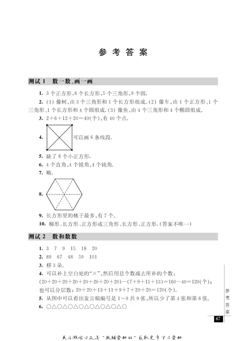 奥数教程&middot;一年级能力测试_奥数专题合集_H007奥数类教辅汇总PDF_1~12年级奥数教程