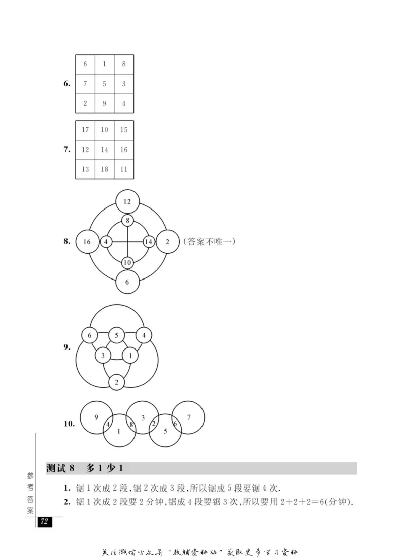 奥数教程&middot;一年级能力测试_奥数专题合集_H007奥数类教辅汇总PDF_1~12年级奥数教程