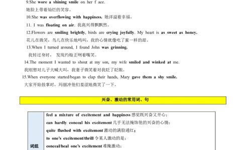 第10讲读后续写心理活动之积极情绪描写（讲义）_03高考英语_新高考复习资料_2024年新高考资料_一轮复习资料_完2024年高考英语一轮复习讲练测(课件+讲义+练习)（新高考）
