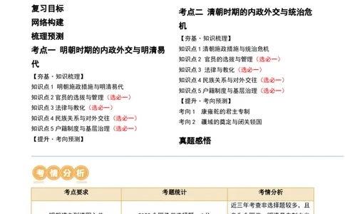 第08讲从明朝建立到清军入关和清朝前中期的鼎盛与危机（原卷版）_07高考历史_新高考复习资料_2024年新高考复习资料_一轮复习资料_讲义+练习_479