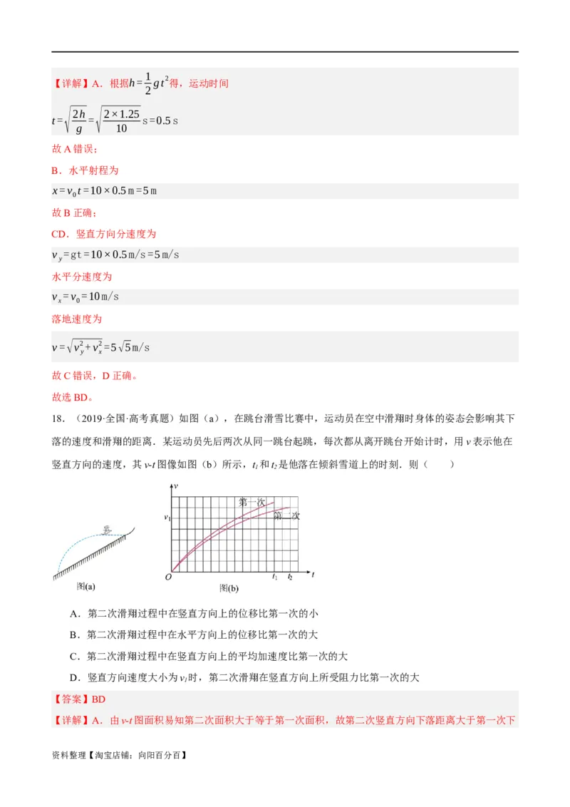 专题04曲线运动（分层练）（解析版）_04高考物理_新高考复习资料_2024新高考复习资料_二轮复习资料_高频考点解密2024年高考物理二轮复习高频考点追踪与预测（新高考专用）_分层练
