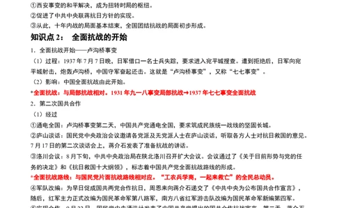 第20讲中华民族的抗日战争（原卷版）_07高考历史_2024年新高考资料_1.2024一轮复习_2024年高考历史一轮复习讲练测（新教材新高考）_625
