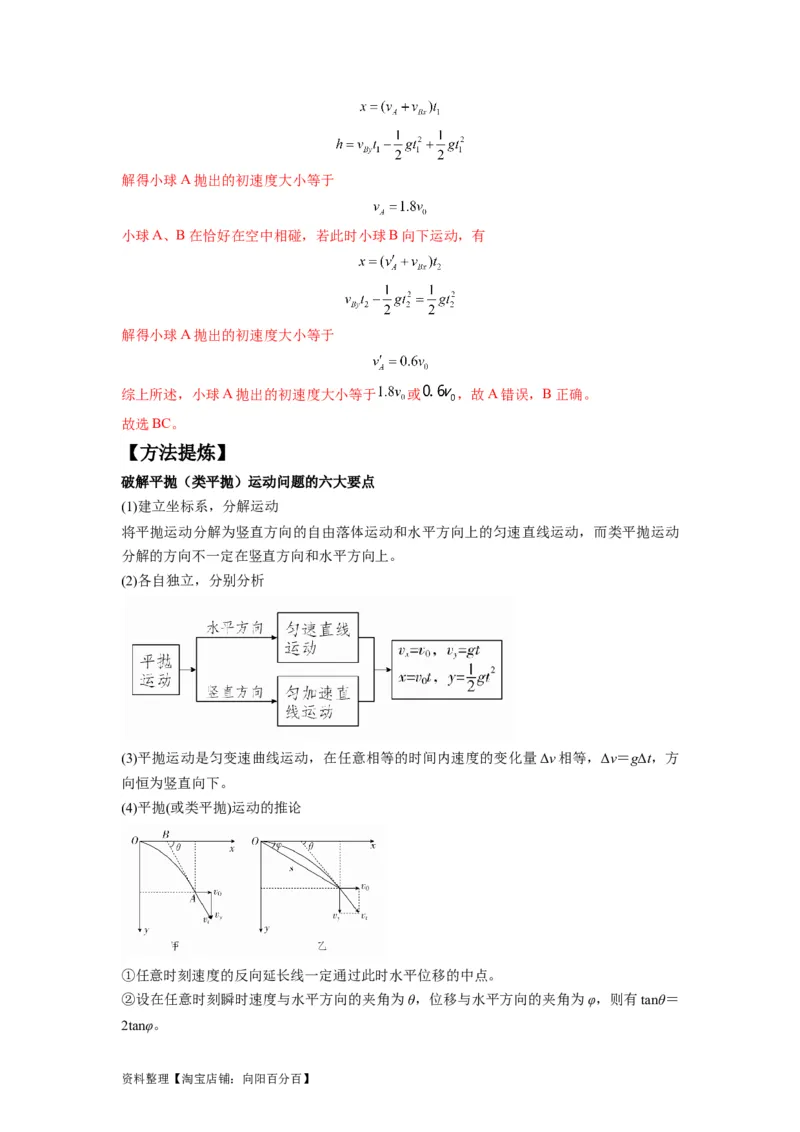 专题04曲线运动常考模型（解析版）_04高考物理_新高考复习资料_2024新高考复习资料_二轮复习资料_2024年高考物理二轮热点题型归纳与变式演练（新高考通用）_答案解析版