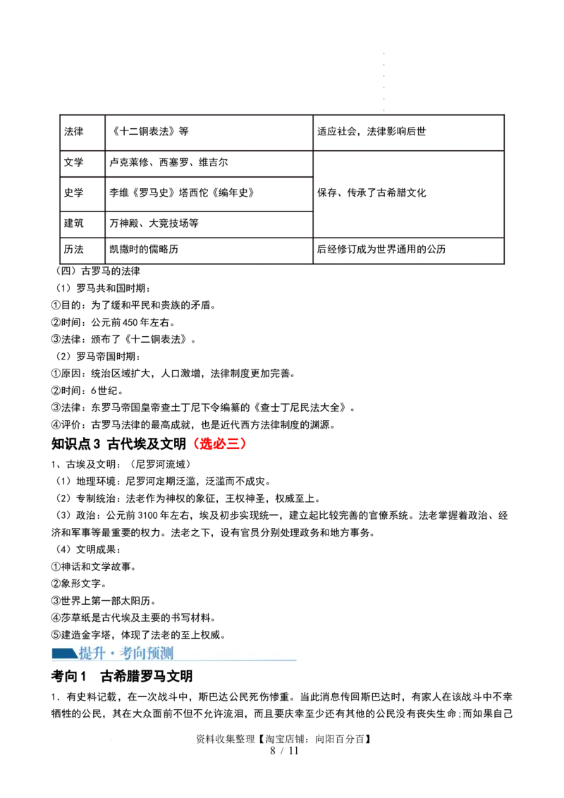 第26讲古代文明的产生与发展（原卷版）_07高考历史_新高考复习资料_2024年新高考复习资料_一轮复习资料_完2024年高考历史一轮复习讲练测(课件+讲义+练习)（新高考）_讲义+练习_15