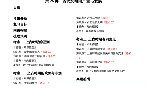 第26讲古代文明的产生与发展（原卷版）_07高考历史_新高考复习资料_2024年新高考复习资料_一轮复习资料_完2024年高考历史一轮复习讲练测(课件+讲义+练习)（新高考）_讲义+练习_15