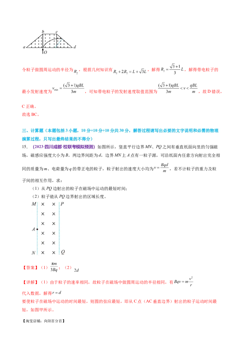 专题10磁场带电粒子在磁场中的运动（测试）（解析版）_04高考物理_新高考复习资料_2024新高考复习资料_二轮复习资料_2024年高考物理二轮复习讲练测（新教材新高考）